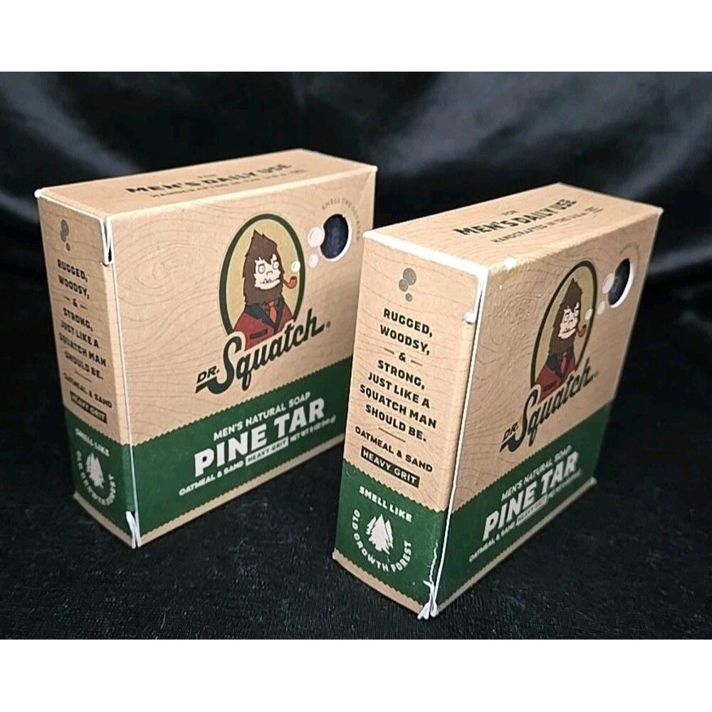 2 Pack - Dr. Squatch Pine Tar Soap for Men - 5oz Each, New - Picture 4 of 5